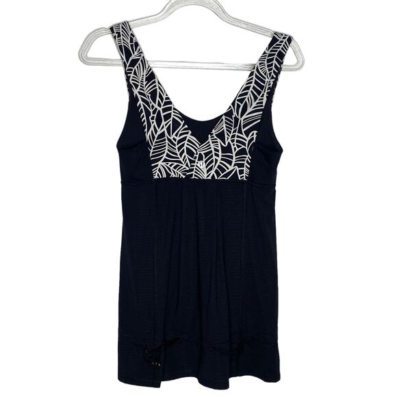 Lululemon Womens Size 4 Tank‎ Top Cinch Waist Black White Pullover Activewear - Picture 5 of 8